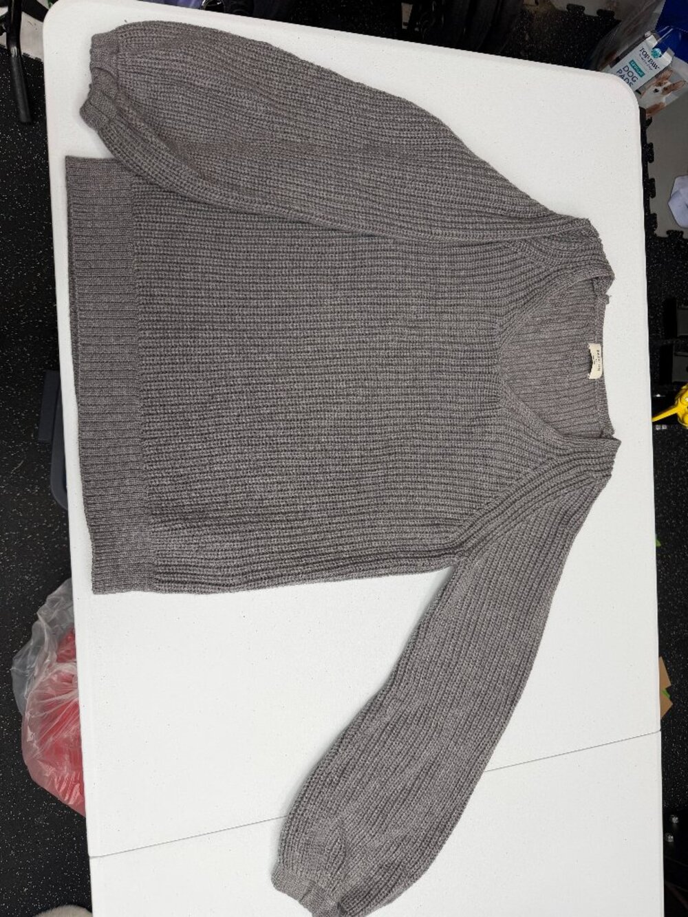Aritzia Grey Chunky Knit Pullover